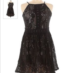 Francesca’s LBD black halter style dress size medium